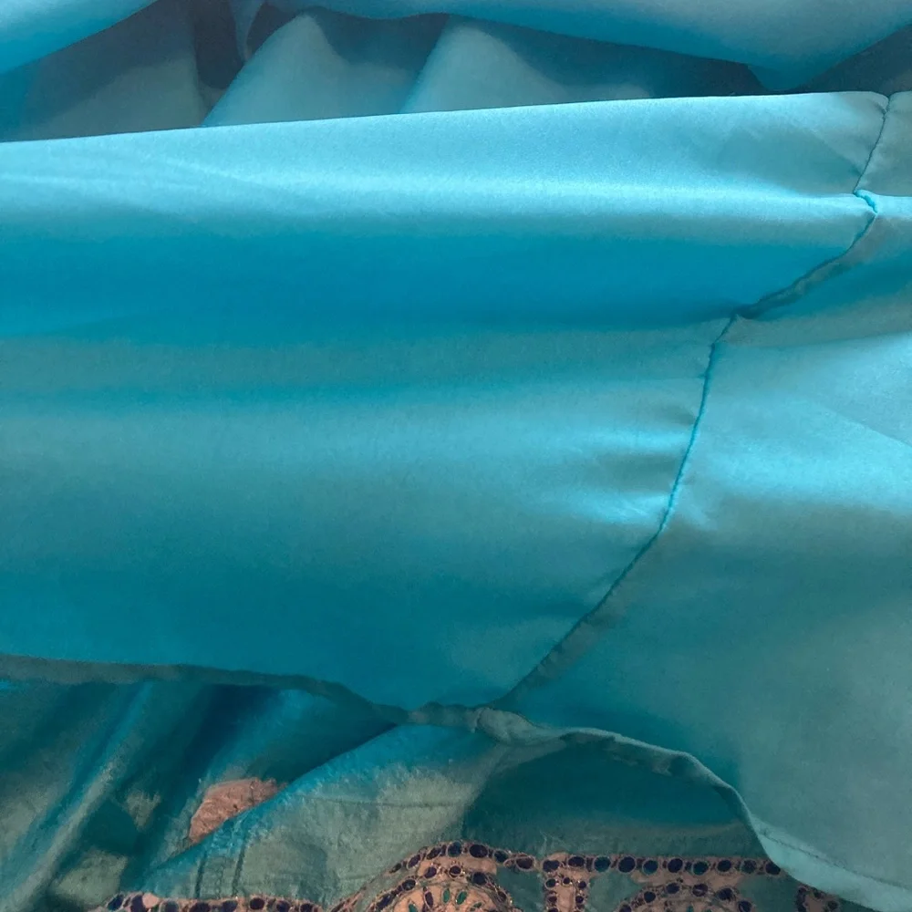 Soft Surroundings Turquoise Embroidered Maxi Skirt - Picture 8 of 10